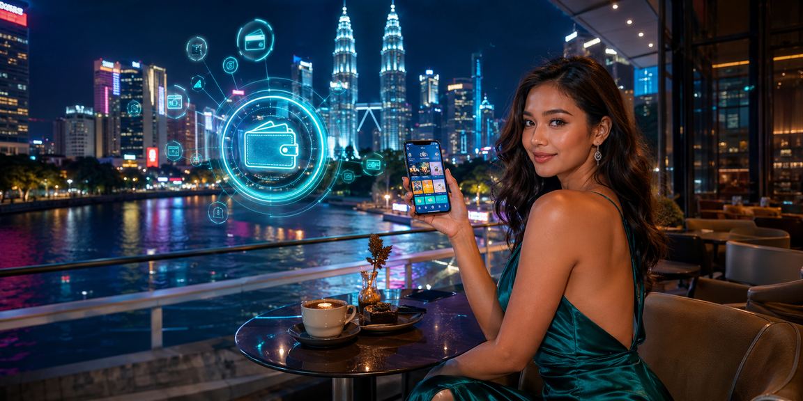 Pemain mengakses akaun oyen333 melalui telefon pintar di Kuala Lumpur